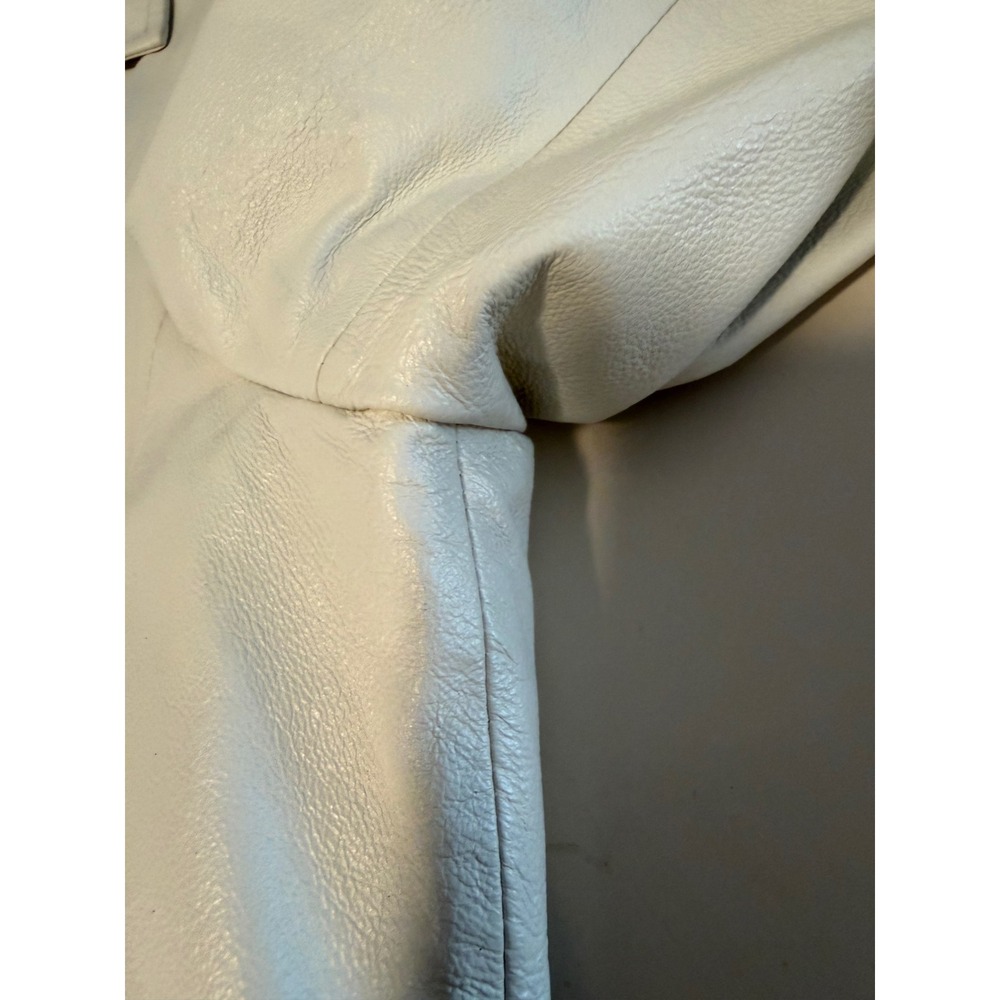 Terry Lewis Classic Luxuries Cream Leather Blazer Jacket Womens 1X Off White - Picture 5 of 16